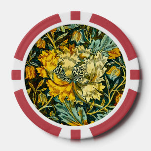 William Morris Gold Jelängerjelieber Blumen Tapete Pokerchips
