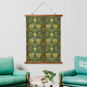 William Morris Gold Jelängerjelieber Blumentapete Wandteppich Mit Holzrahmen