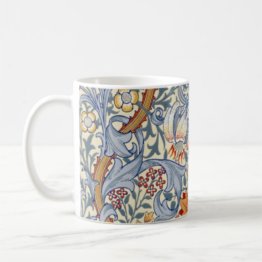 William Morris Gold Lily Victorian Wallpaper Kaffeetasse (Links)