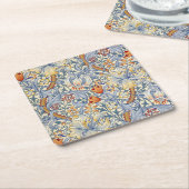 William Morris Gold Lily Viktorianisch Wallpaper Rechteckiger Pappuntersetzer (angewinkelt)