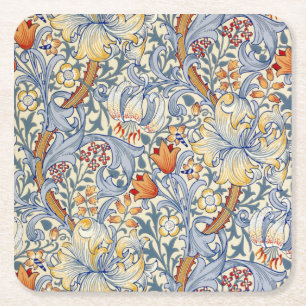 William Morris Gold Lily Viktorianisch Wallpaper Rechteckiger Pappuntersetzer