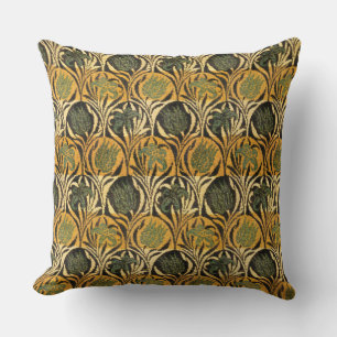 William Morris Gold-Tulpen-Lilien-Vintage-Tapete Kissen