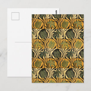 William Morris Gold-Tulpen-Lilien-Vintage-Wallpape Postkarte