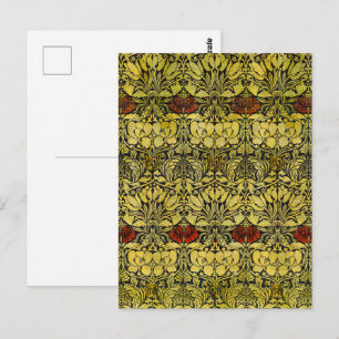 William Morris Gold-Tulpen-Rosen-Vintage-Wallpaper Postkarte