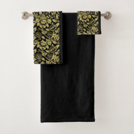 William Morris Gold und Black Floral Badhandtuch Set