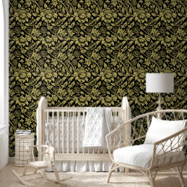 William Morris Gold und Black Floral Tapete