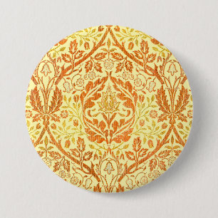 William Morris Golden Bough Orange Florale Kunst Button