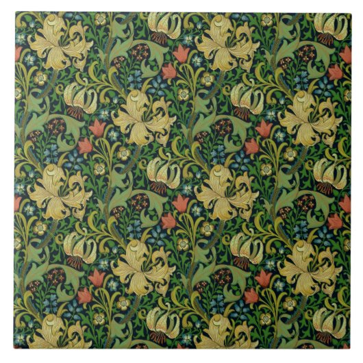 William Morris "Golden Lily" 4 Fliese (Vorderseite)