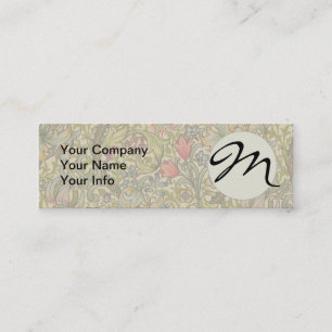 William Morris Golden Lily Antikes Blumenmuster Mini Visitenkarte