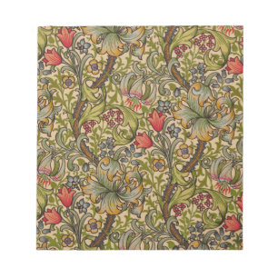 William Morris Golden Lily Antikes Blumenmuster Notizblock