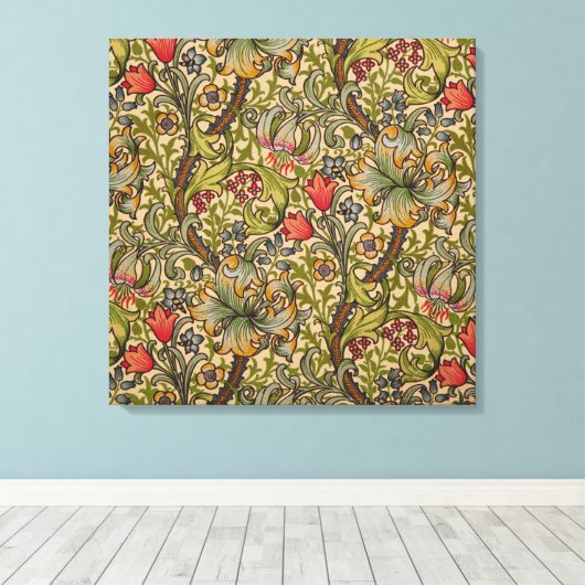William Morris Golden Lily Antique Leinwanddruck (Insitu (Holzboden))