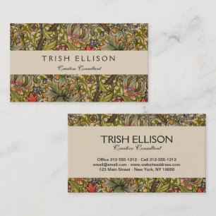 William Morris Golden Lily Antique Visitenkarte