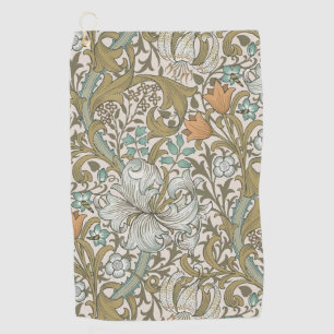 William Morris Golden Lily Blau Gold Klassiker Golfhandtuch