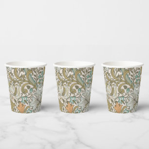 William Morris Golden Lily Blau Gold Klassiker Pappbecher