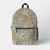 William Morris Golden Lily Blue Gold Classic Bedruckter Rucksack (Vorderseite)