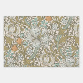 William Morris Golden Lily Blue Gold Classic Geschenkpapier Set (Vorderseite)