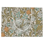 William Morris Golden Lily Blue Gold Classic Große Geschenktüte (Rückseite)