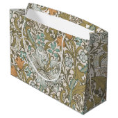 William Morris Golden Lily Blue Gold Classic Große Geschenktüte (Rückseite Schrägansicht)