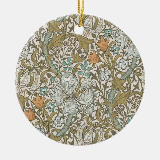 William Morris Golden Lily Blue Gold Classic Keramik Ornament (Vorne)
