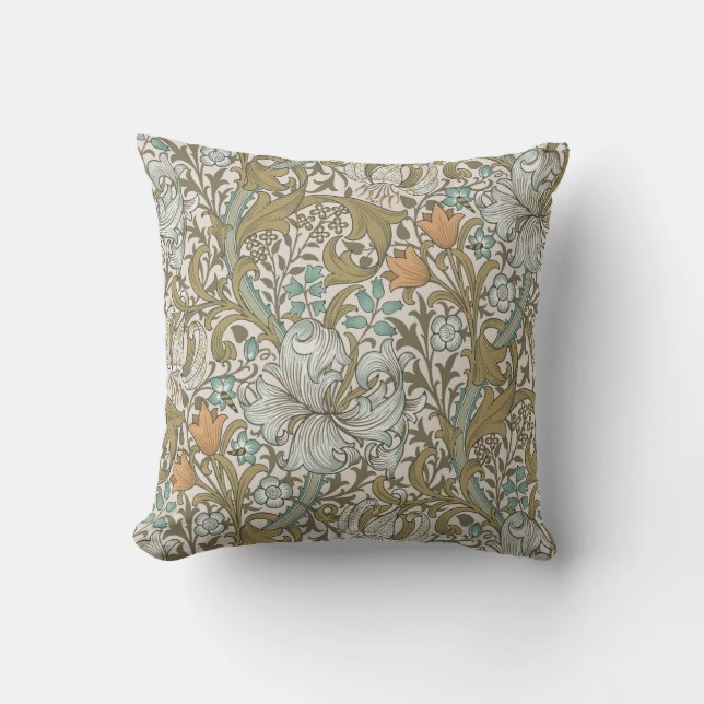 William Morris Golden Lily Blue Gold Classic Kissen (Vorderseite)