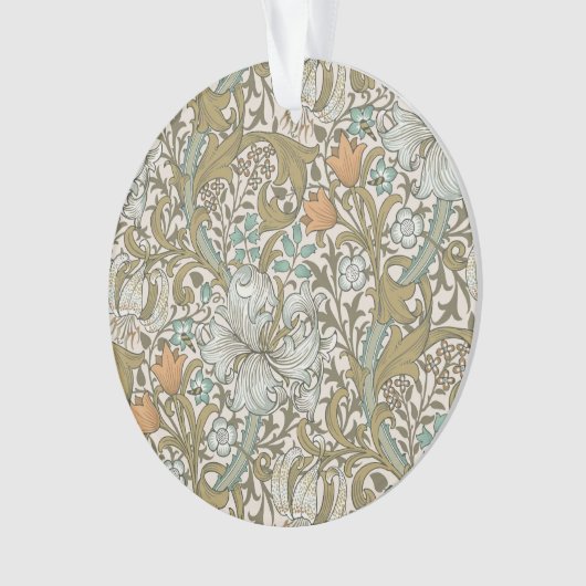 William Morris Golden Lily Blue Gold Classic Ornament (Vorderseite)