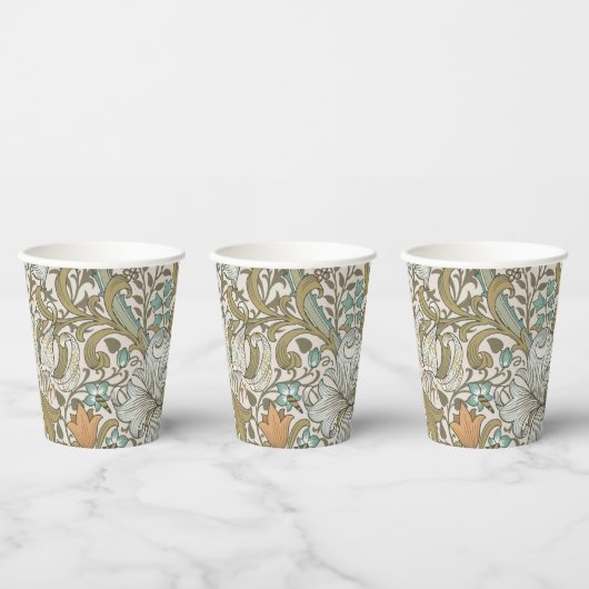 William Morris Golden Lily Blue Gold Classic Pappbecher (Multi)
