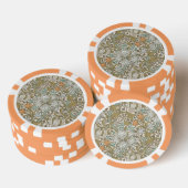 William Morris Golden Lily Blue Gold Classic Pokerchips (Stapel)