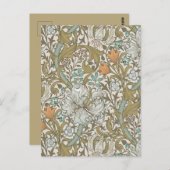 William Morris Golden Lily Blue Gold Classic Postkarte (Vorne/Hinten)