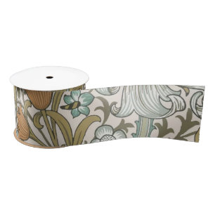 William Morris Golden Lily Blue Gold Classic Satinband