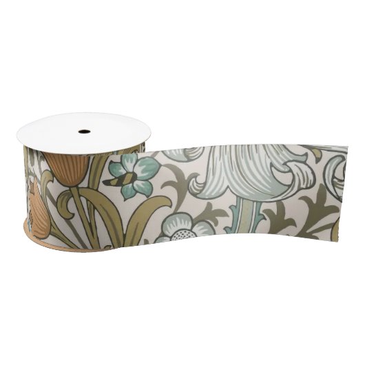 William Morris Golden Lily Blue Gold Classic Satinband (Spule)