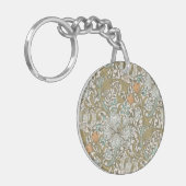 William Morris Golden Lily Blue Gold Classic Schlüsselanhänger (Vorderseite links)