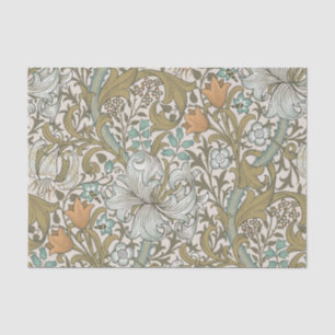 William Morris Golden Lily Blue Gold Classic Seidenpapier