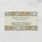 William Morris Golden Lily Blue Gold Classic Visitenkarte (Rückseite)