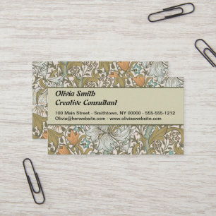 William Morris Golden Lily Blue Gold Classic Visitenkarte