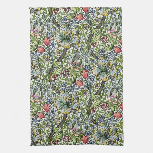 William Morris Golden Lily Floral Chintz Pattern Geschirrtuch (Vertikal)