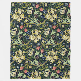 William Morris Golden Lily Floral Pattern Fleecedecke