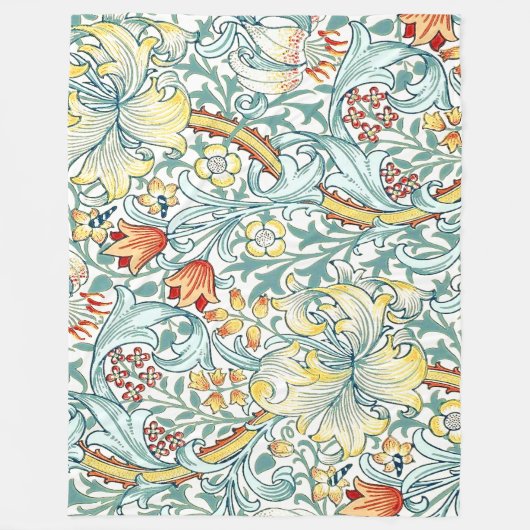 William Morris Golden Lily Floral Pattern Fleecedecke (Vorderseite)