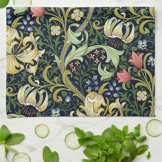 William Morris Golden Lily Floral Pattern Geschirrtuch (Gefaltet)