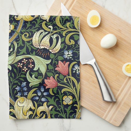 William Morris Golden Lily Floral Pattern Geschirrtuch (Viertel Falte)