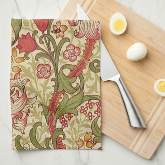 William Morris Golden Lily Floral Pattern Geschirrtuch (Viertel Falte)