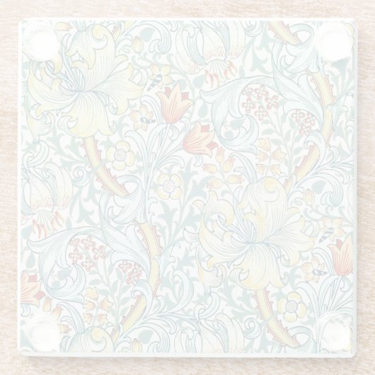 William Morris Golden Lily Floral Pattern Glasuntersetzer (Rückseite)