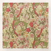 William Morris Golden Lily Floral Pattern Glasuntersetzer (Vorderseite)