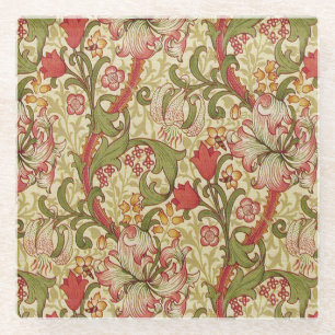 William Morris Golden Lily Floral Pattern Glasuntersetzer