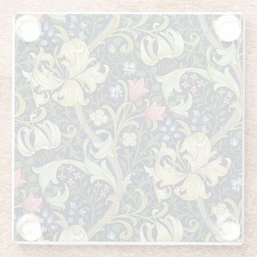 William Morris Golden Lily Floral Pattern Glasuntersetzer (Rückseite)