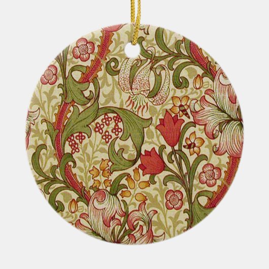 William Morris Golden Lily Floral Pattern Keramik Ornament (Vorne)