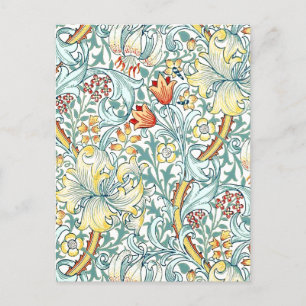 William Morris Golden Lily Floral Pattern Postkarte
