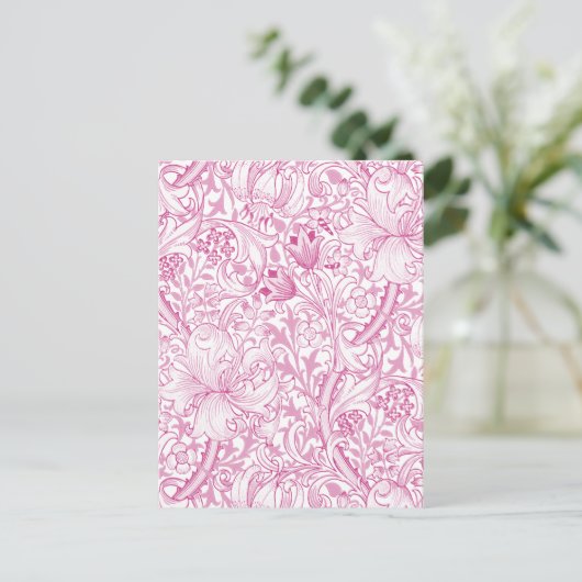 William Morris Golden Lily Floral Pattern Postkarte (Stehend Vorderseite)