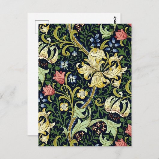 William Morris Golden Lily Floral Pattern Postkarte (Vorne/Hinten)