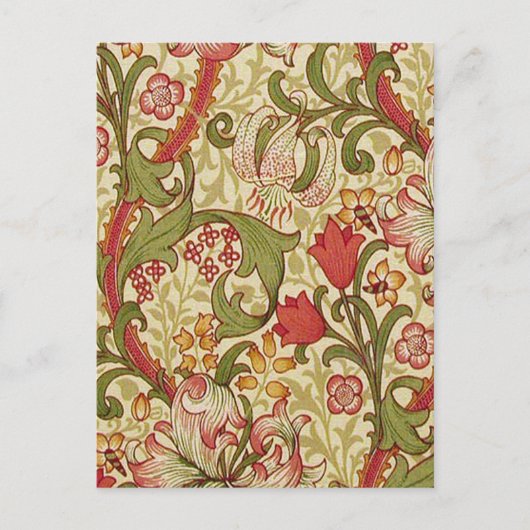 William Morris Golden Lily Floral Pattern Postkarte (Vorderseite)