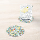 William Morris Golden Lily Floral Pattern Runder Pappuntersetzer (Vor Ort)